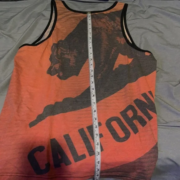 Large Levi Graphic California Bear Burnt Orange and Black Tank Top - Picture 2 of 3